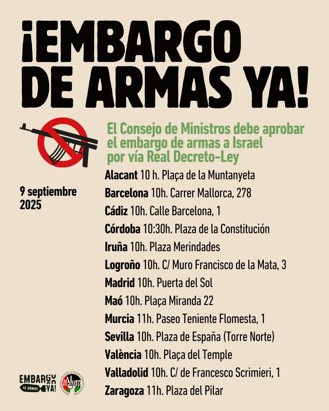 embargo de armas subdelegaciones