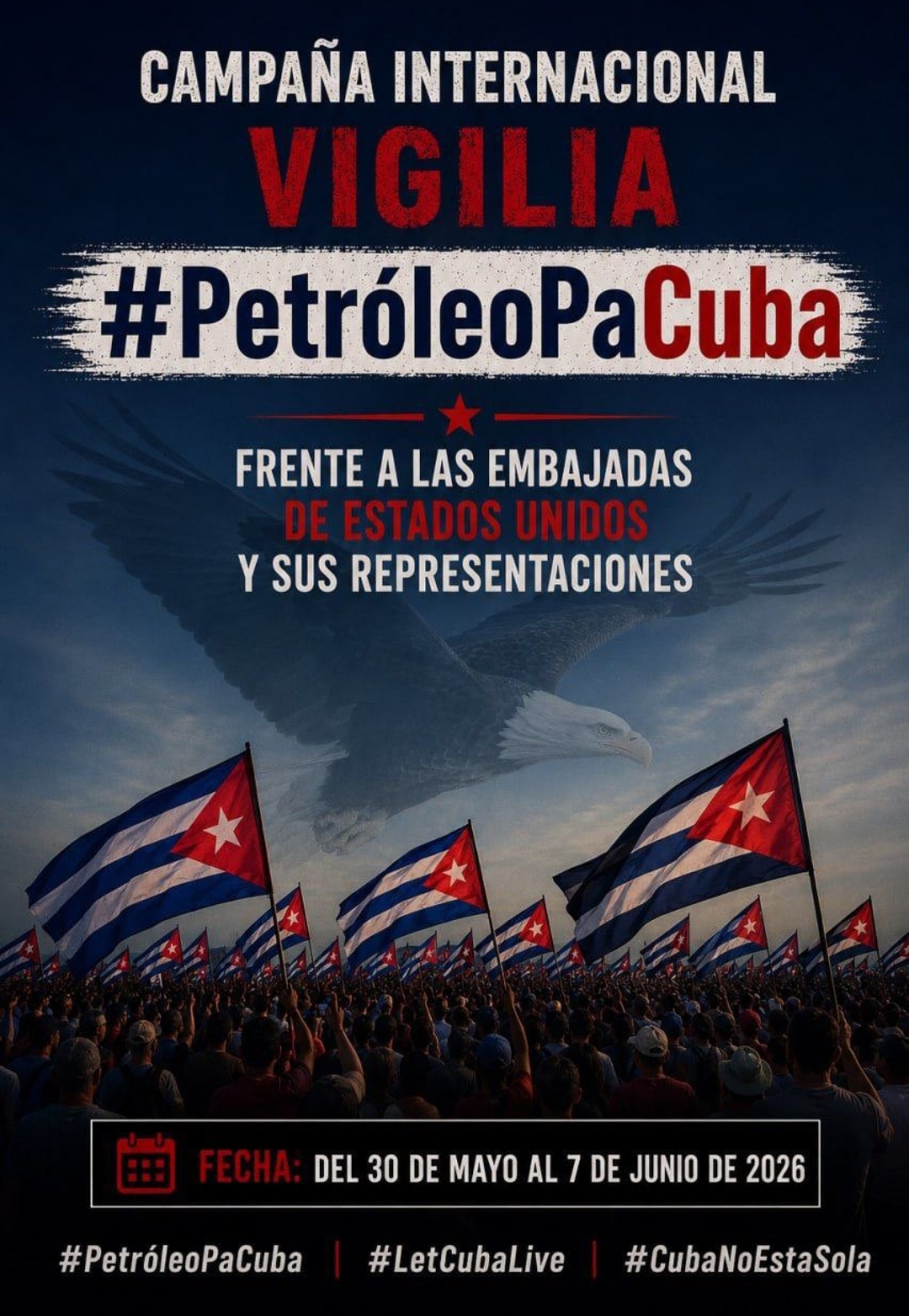 vigilia por Cuba ante las embajadas de EEUU